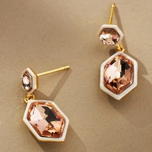 NWT colorblock double Gem dangle earrings